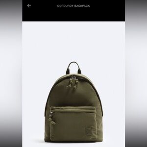 ZARA NWT corduroy backpack khaki green never used